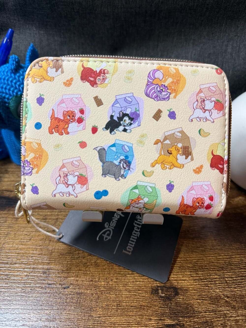 NWT Loungefly Disney Cats Milk Cartons Mini Zipper Wallet